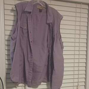 Bit & Bridle Lavender Sleeveless Button-Down Shirt